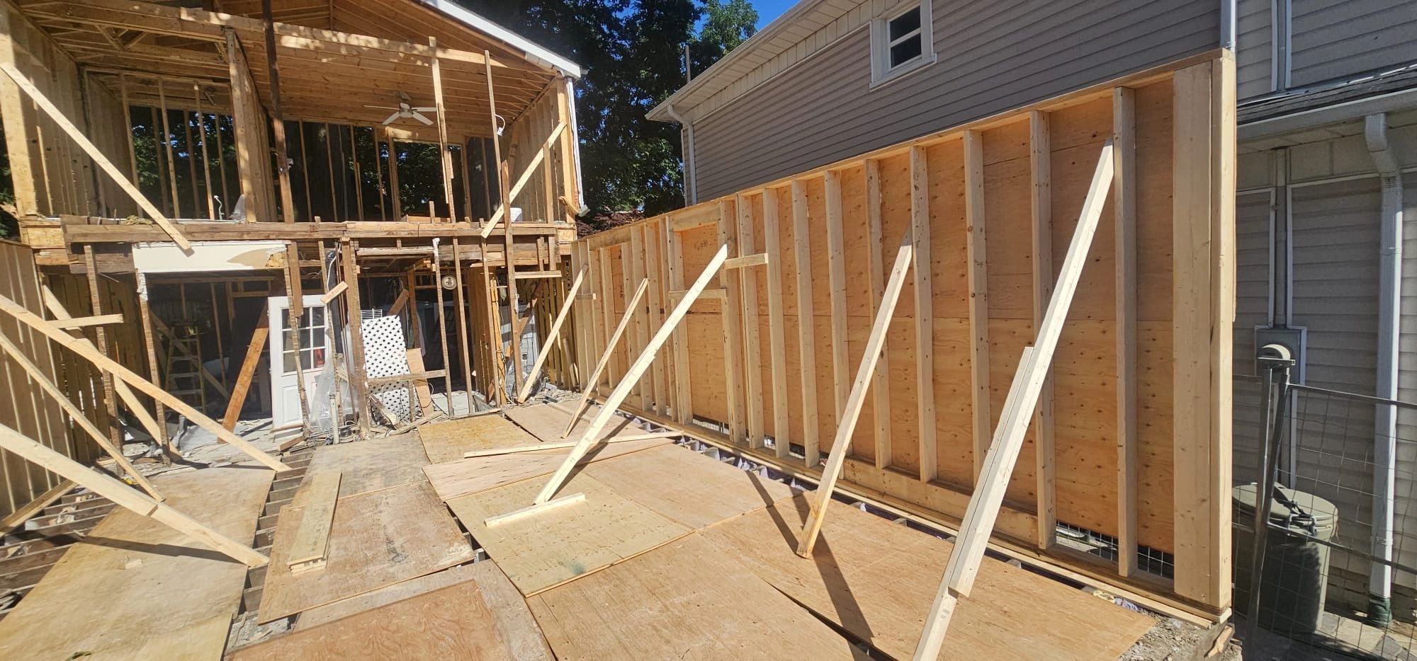 Residential construction framing stage